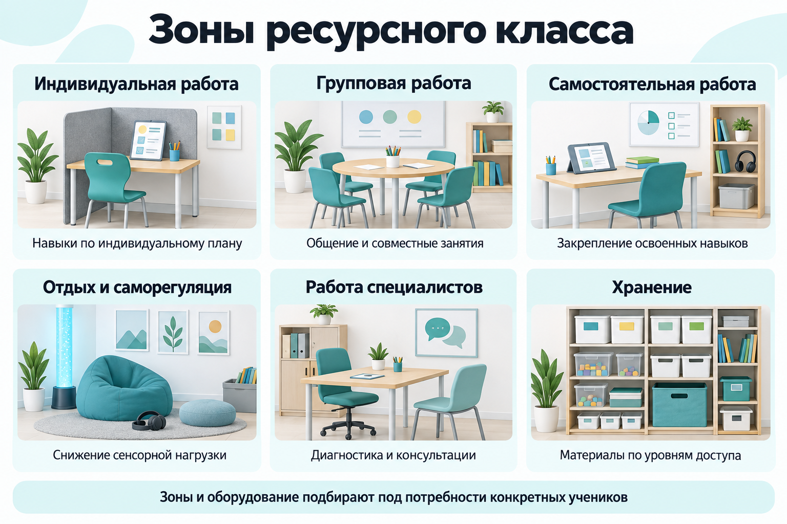 Шесть функциональных зон ресурсного класса