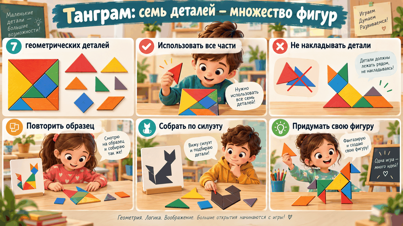 Танграм: путь от деталей к фигуре
